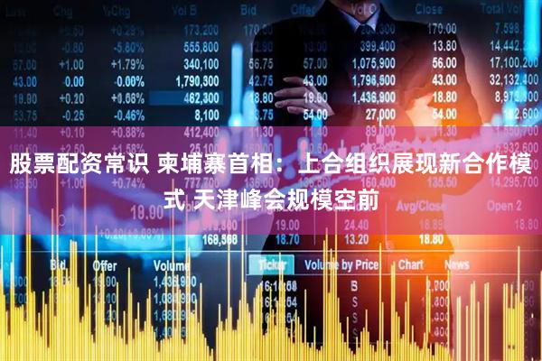 股票配资常识 柬埔寨首相：上合组织展现新合作模式 天津峰会规模空前