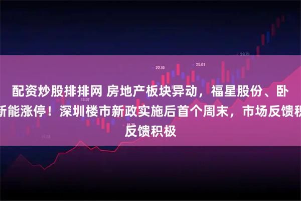 配资炒股排排网 房地产板块异动，福星股份、卧龙新能涨停！深圳楼市新政实施后首个周末，市场反馈积极